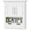 Bathroom Wall Cabinet, Medicine Cabinet, Toilet Storage Cabinet with Shelf for Living Room and Entryway, White