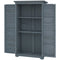 Outsunny Outdoor Garden Shed with 3-Tier Shelves & Asphalt Roof - Wooden Tool Storage Solution, Shutter Doors, 34.3