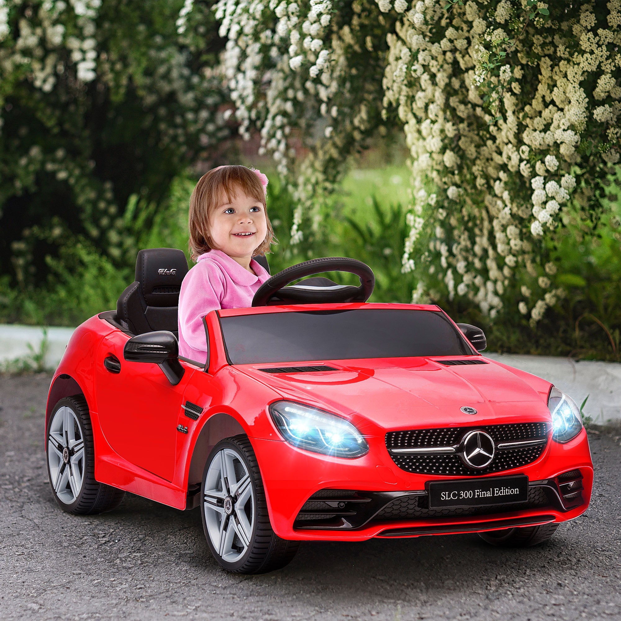 Aosom Kids Ride-On Car: 12V, Remote Control, Music, Lights, Suspension Wheels, 3-6 Years, Red 