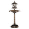 Outsunny Garden Bird Bath Pedestal with Feeder Water Basin Flower Planter 3-in-1