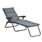 Outsunny Reclining Sun Lounger: Foldable Patio Chair with 6-Position Adjustable Back, Gray Finish for Outdoor Comfort