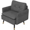 HOMCOM Accent Chair Modern Upholstered Tufted Back Steel Legs Living Room Bedroom Dark Grey