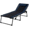 Outsunny Adjustable Folding Chaise Lounge Chair 5-Level Reclining Outdoor Tanning Lounger Padded Seat Side Pocket Blue