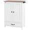 Pet Food Storage Container Dog Feeding Station w/ Adjustable Panel, Hooks, for Medium Sized Dogs, White