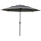 Outsunny 9FT 3-Tier Patio Umbrella: Outdoor Market Umbrella with Crank, Push Button Tilt for Deck & Lawn, Light Grey