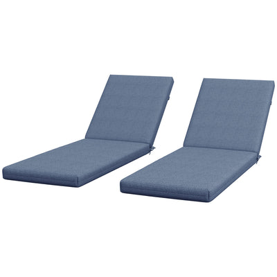 Outsunny Patio Chair Cushion Set 2-Piece with Back and Seat Thick Filling Outdoor Ties Blue 