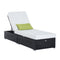 Outsunny Luxury Patio Sun Lounger in Cream PE Rattan Outdoor Chaise with Aluminum Frame Elegant Garden Furniture
