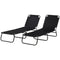 Outsunny Set of 2 Folding Outdoor Lounge Chair, Sun Tanning Chairs with Reclining Back, Breathable Mesh for Beach Patio, Black