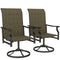 Patio Swivel Chair Set of 2, Swivel Rocker Outdoor Chairs with High Back, for Lawn Garden Backyard Deck, Brown