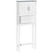 Modern Over The Toilet Storage Cabinet, Double Door Over Toilet Bathroom Organizer with Adjustable Shelf and Open Shelf, Space Saver, White