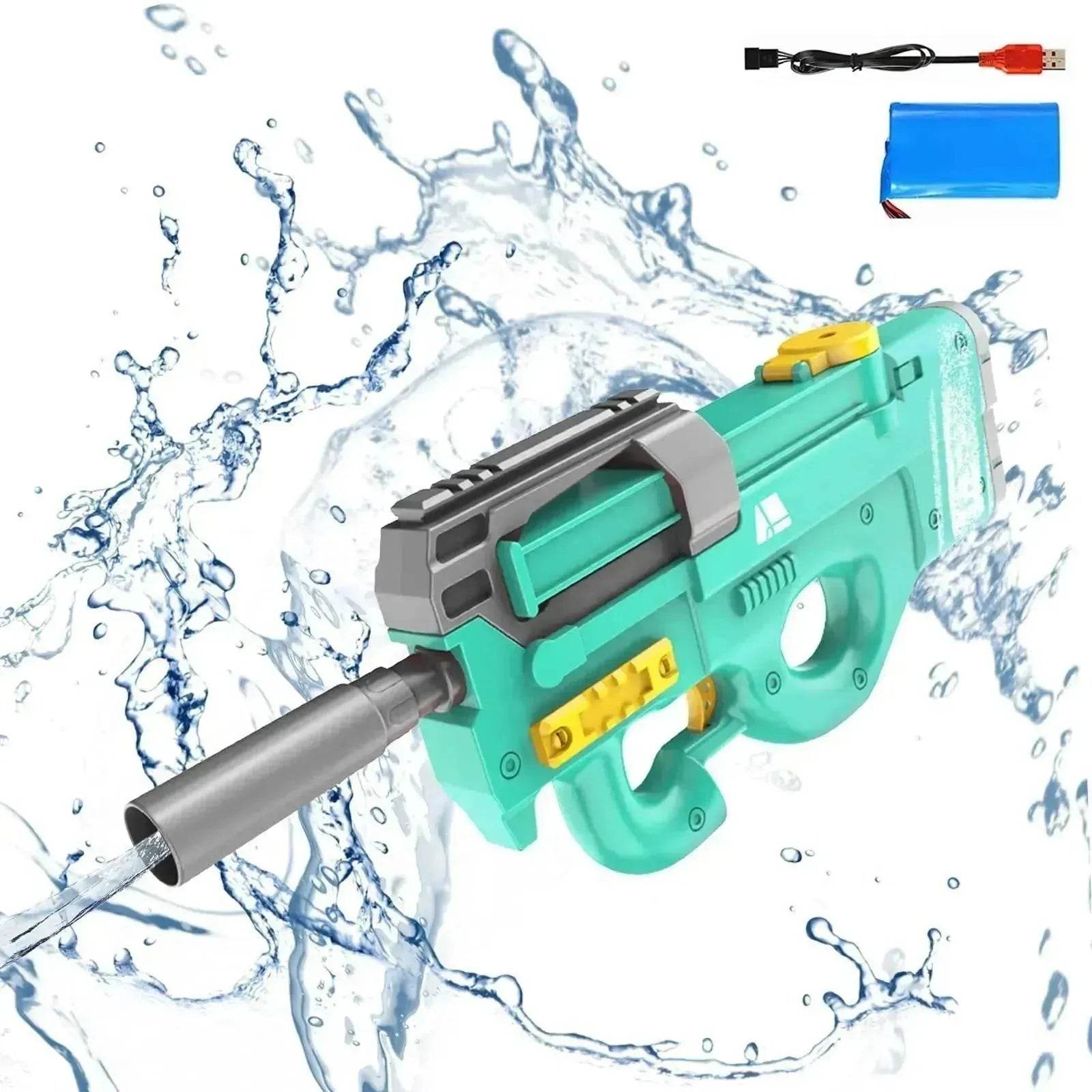 New P90 Electric Water Gun High-Tech Kids Toys Outdoor Beach Pool Large Capacity Summer Gel Blasting Water Gun For Adults 