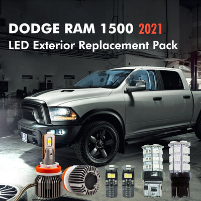 Kit for 2021 Dodge Ram 1500 LED Exterior Replacement Package (headlight, reverse light, brake light, side marker) 