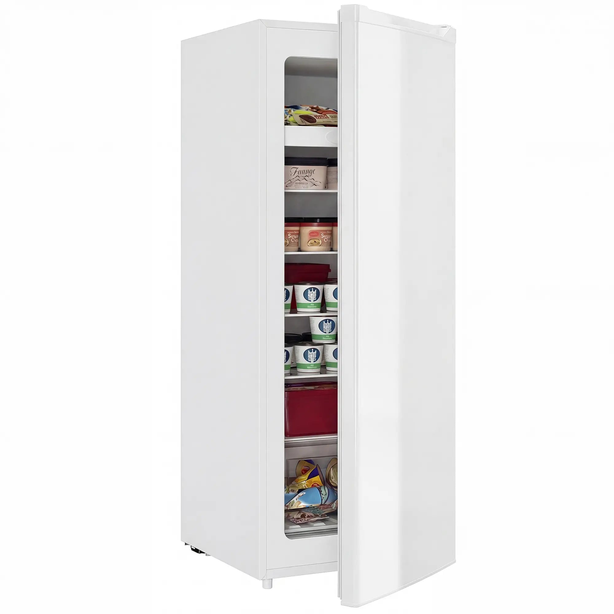 HOMCOM 7.0 Cu.Ft Upright Freezer & Refrigerator Combo, Compact Stand-Up Freezer with Adjustable Shelves & Reversible Door