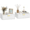 Modern Floating Nightstands Set of 2, Wall Mounted Bedside Tables with Wave Drawer White