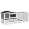 Wooden Rabbit Hutch Guinea Pig House with Removable Tray, Openable Roof, Trough, Run for Tortoises and Ferrets, Grey