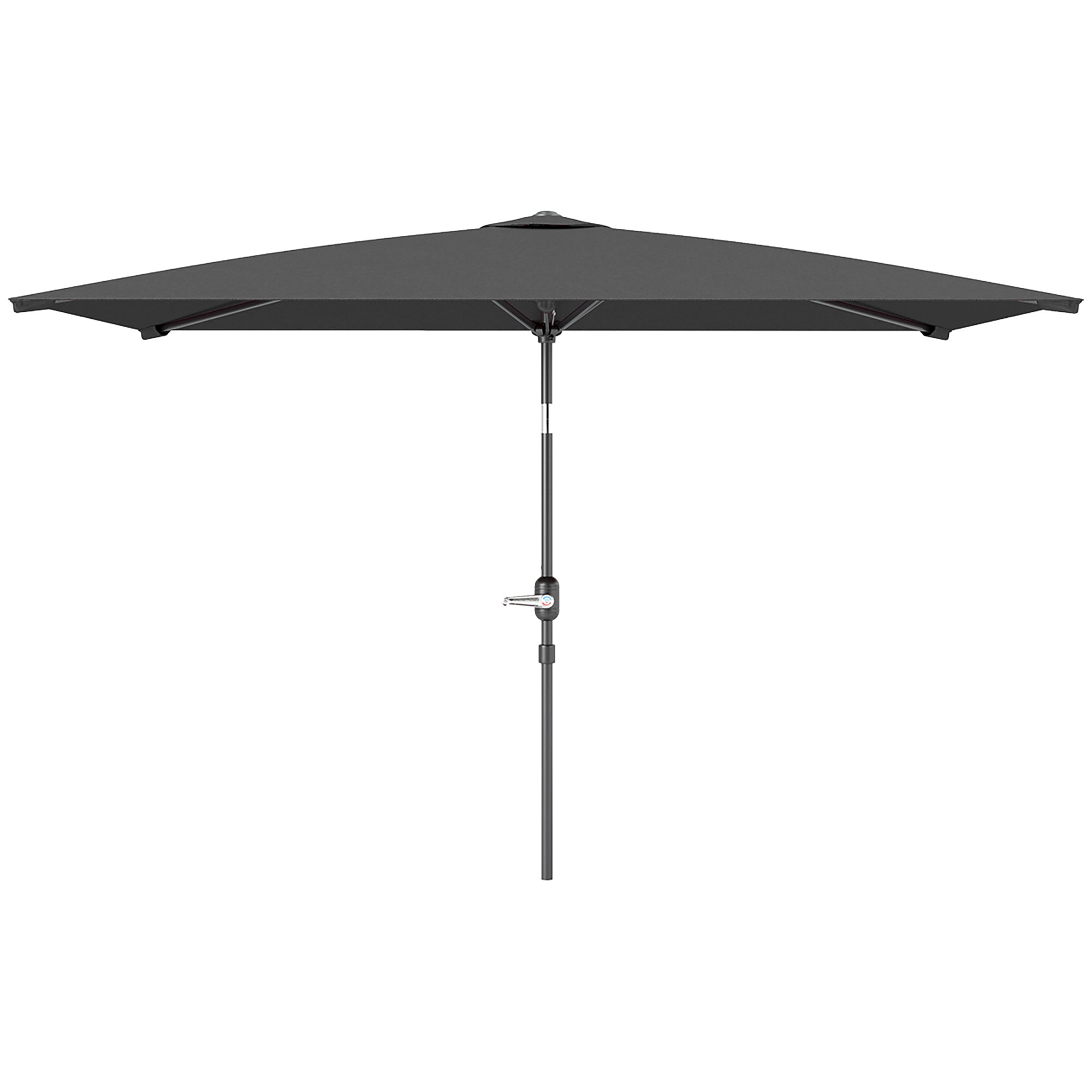 Outsunny 6.6x9.6ft Rectangle Aluminum Tilt Patio Umbrella, Garden Market Parasol, Outdoor Sunshade Canopy with Crank, Dark Grey 