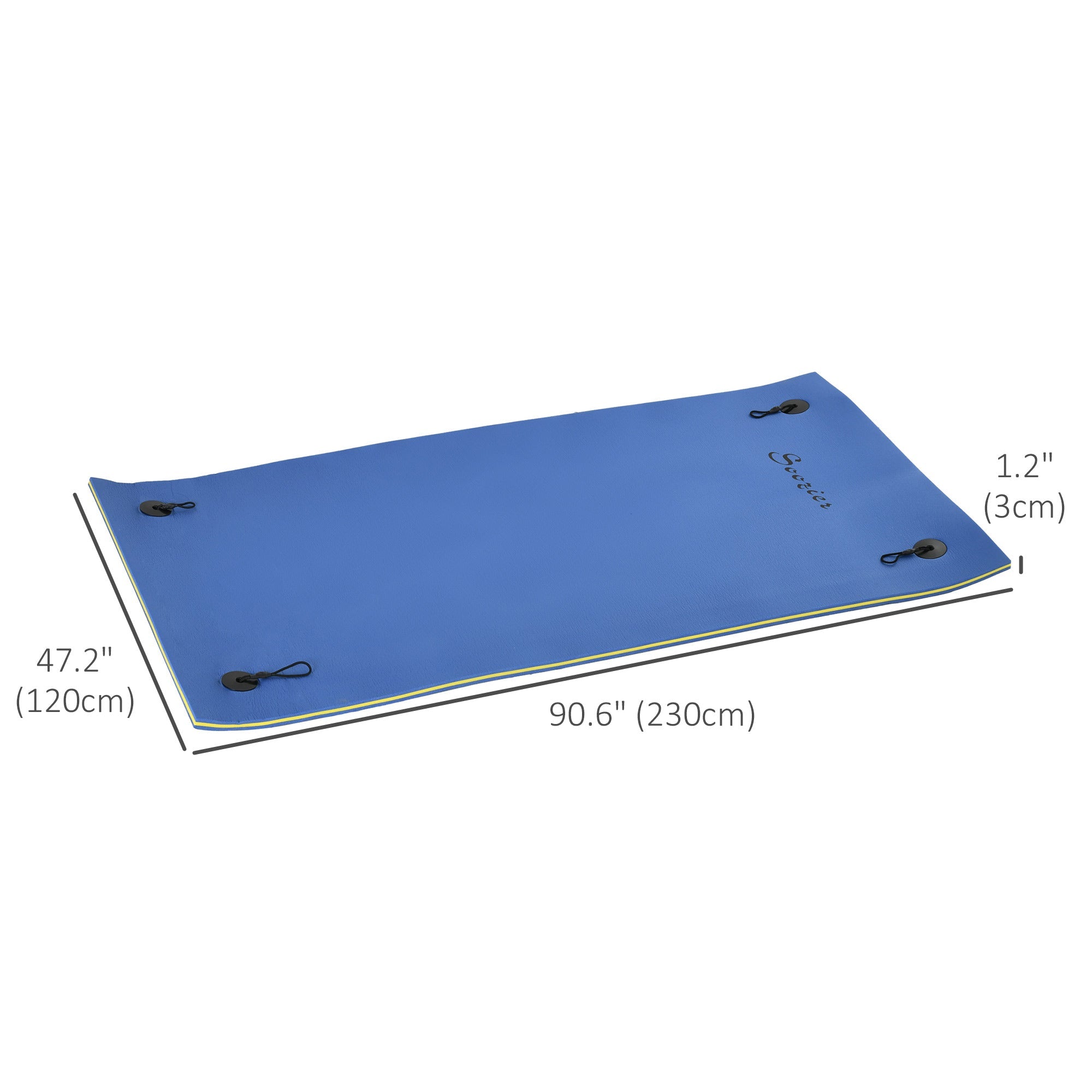 Soozier Floating Water Mat 7.5x4ft Blue Lily Pad for Relaxing and Recreation in Pool Beach Lake 