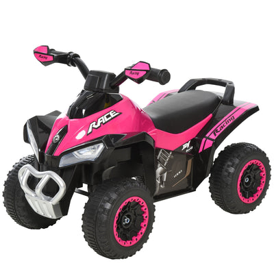 Aosom Kids Ride-On Motorcycle Toy 4 Wheels Walker No Power Foot To Floor with Music and Light 