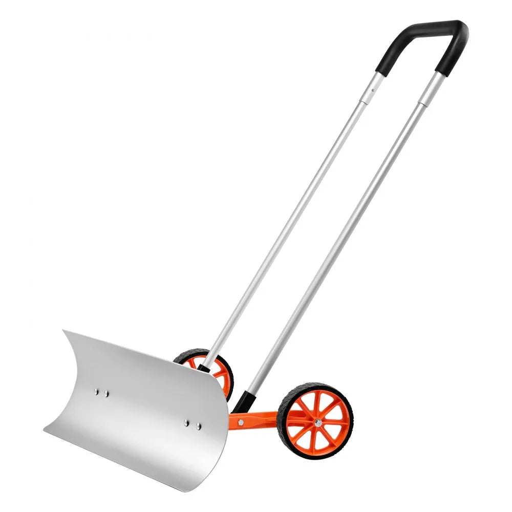 30-Inch Snow Shovel with Wheels, Metal Blade and U-Shaped Aluminum Alloy Handle