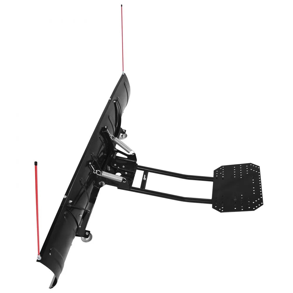 Adjustable ATV UTV Snow Plow Blade, 43–72 Inch Steel Plow Kit with Rubber Flaps