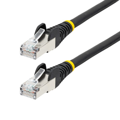 Black CAT6a Ethernet Cable, Snagless RJ45, 10GbE, 100W PoE++, S/FTP, LSZH, 27AWG Pure Bare Copper Wire, 500MHz, Shielded Network Patch Cord w/Strain Reliefs, Fluke Tested/ETL Verified 