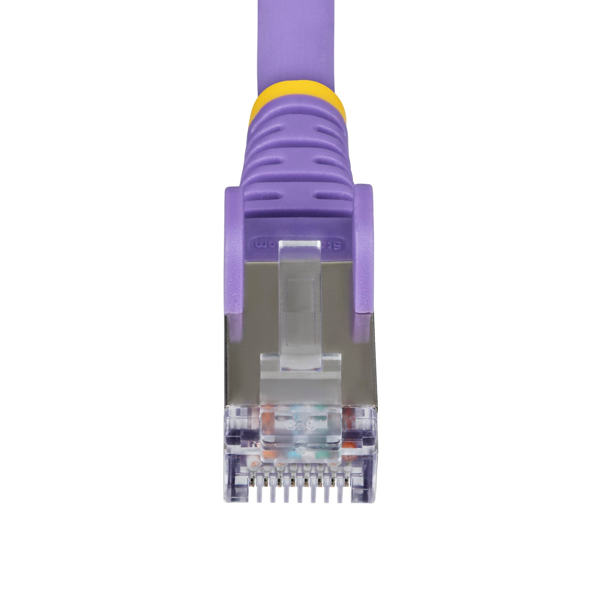 Purple CAT6a Ethernet Cable, Snagless RJ45, 10GbE, 100W PoE++, S/FTP, LSZH, 27AWG Pure Bare Copper Wire, 500MHz, Shielded Network Patch Cord w/Strain Reliefs, Fluke Tested/ETL Verified 