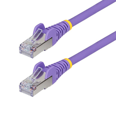 Purple CAT6a Ethernet Cable, Snagless RJ45, 10GbE, 100W PoE++, S/FTP, LSZH, 27AWG Pure Bare Copper Wire, 500MHz, Shielded Network Patch Cord w/Strain Reliefs, Fluke Tested/ETL Verified 