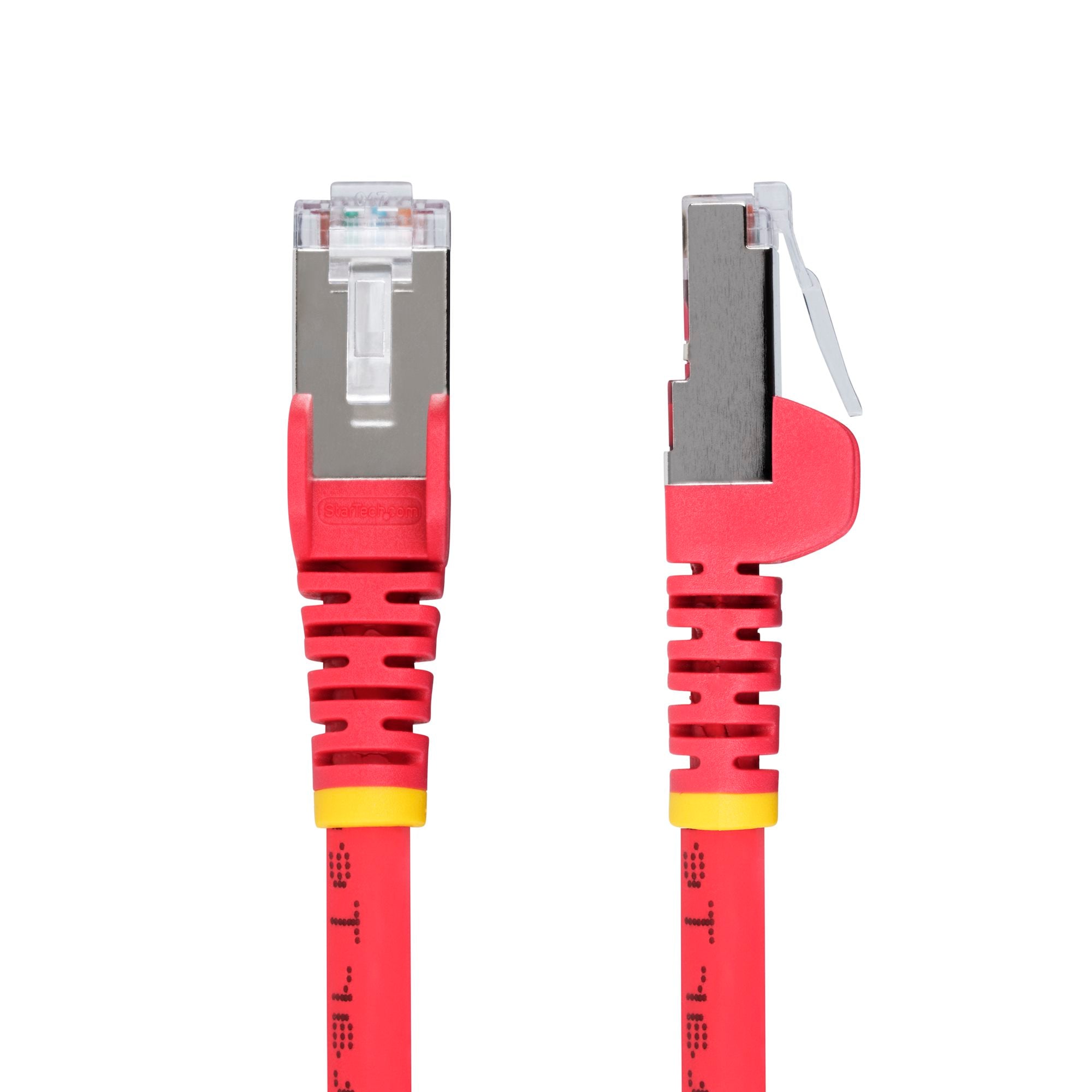 Red CAT6a Ethernet Cable, Snagless RJ45, 10GbE, 100W PoE++, S/FTP, LSZH, 27AWG Pure Bare Copper Wire, 500MHz, Shielded Network Patch Cord w/Strain Reliefs, Fluke Tested/ETL Verified 