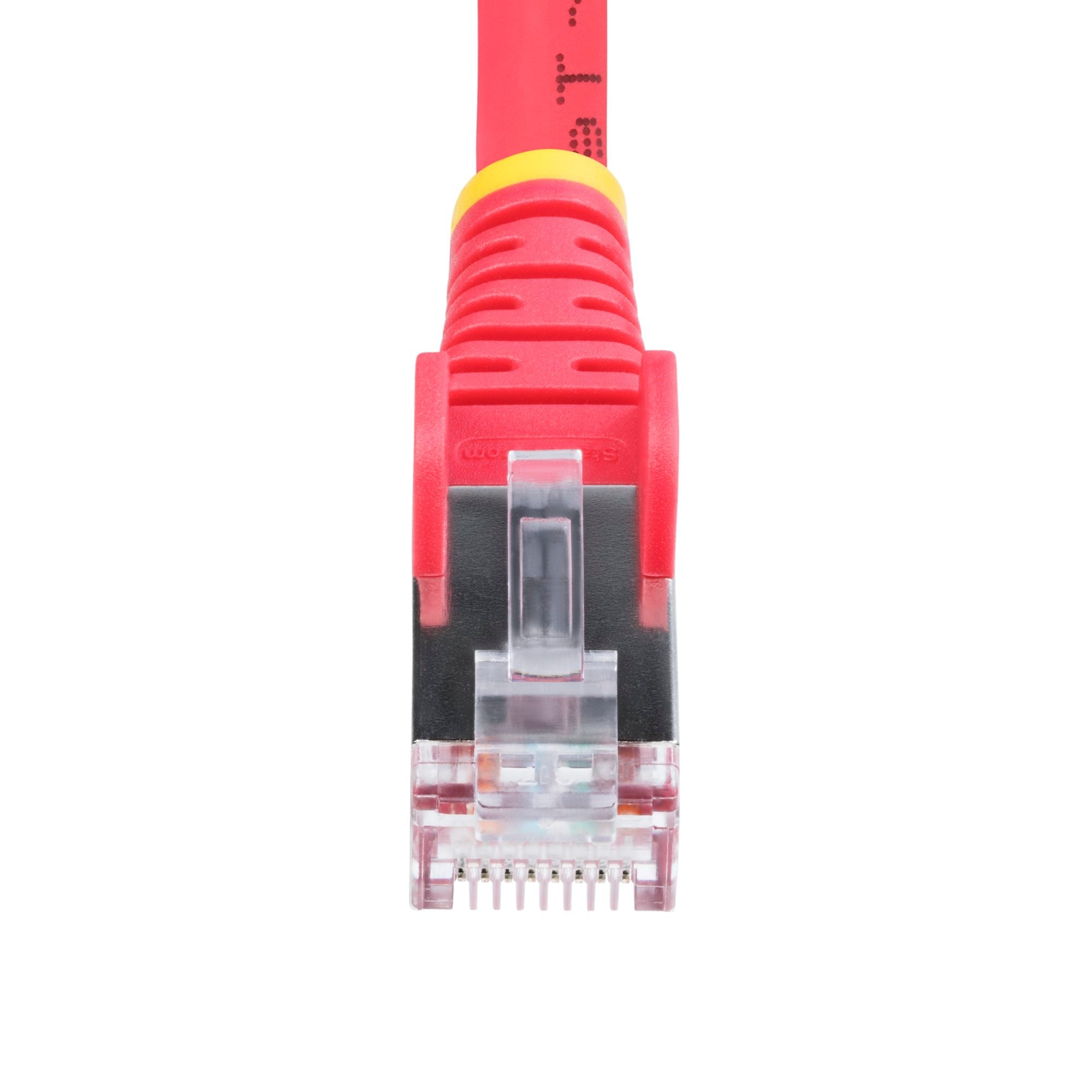 Red CAT6a Ethernet Cable, Snagless RJ45, 10GbE, 100W PoE++, S/FTP, LSZH, 27AWG Pure Bare Copper Wire, 500MHz, Shielded Network Patch Cord w/Strain Reliefs, Fluke Tested/ETL Verified 