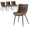 Dining Chairs Set of 4, PU Leather Upholstered Kitchen Chairs with Backrest and Steel Legs for Dining Room, Brown