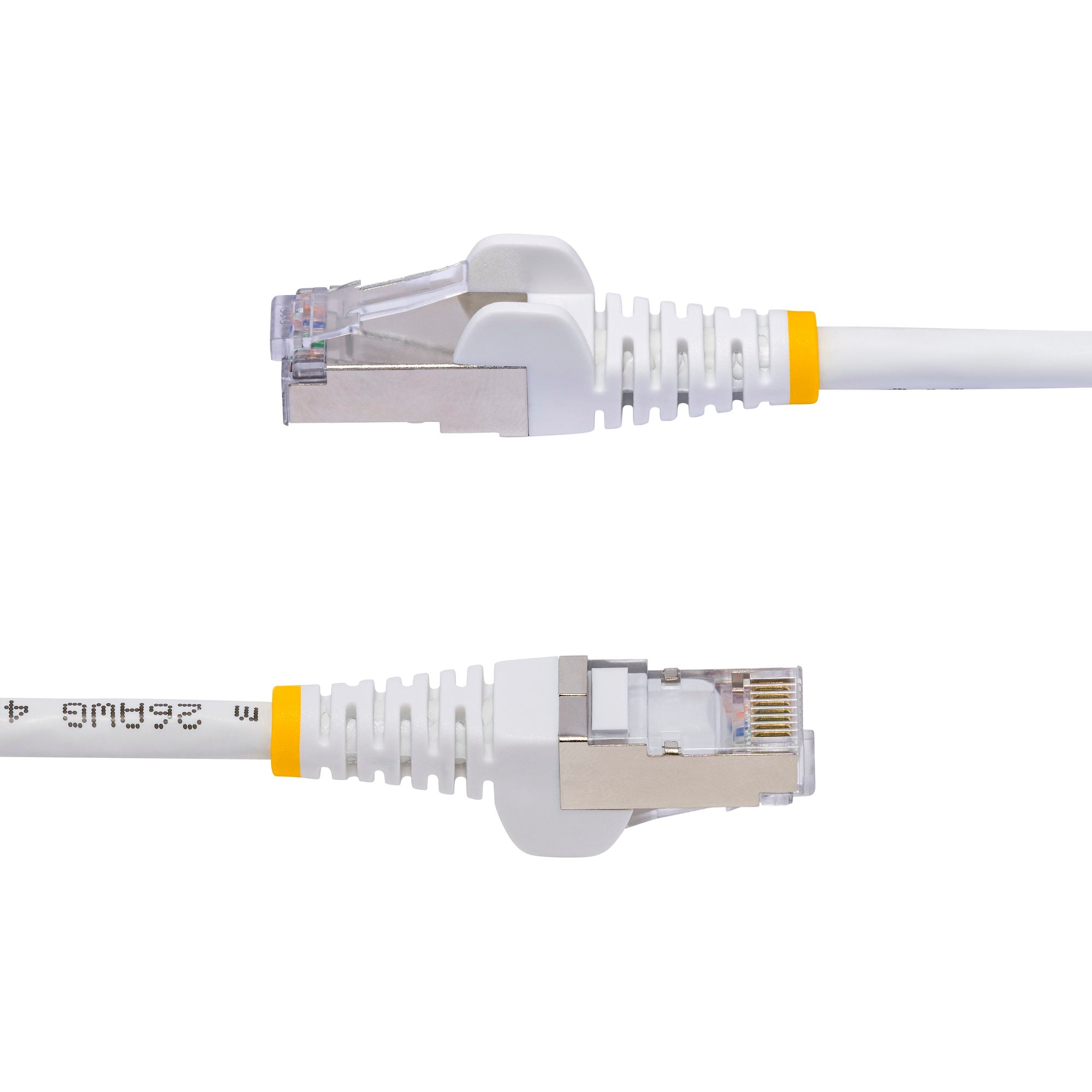 White CAT8 Ethernet Cable, Snagless RJ45, 25G/40G, 2000MHz, 100W PoE++, S/FTP, 26AWG Pure Bare Copper Wire, LSZH, Shielded Network Patch Cord w/Strain Reliefs, Fluke Channel Tested 