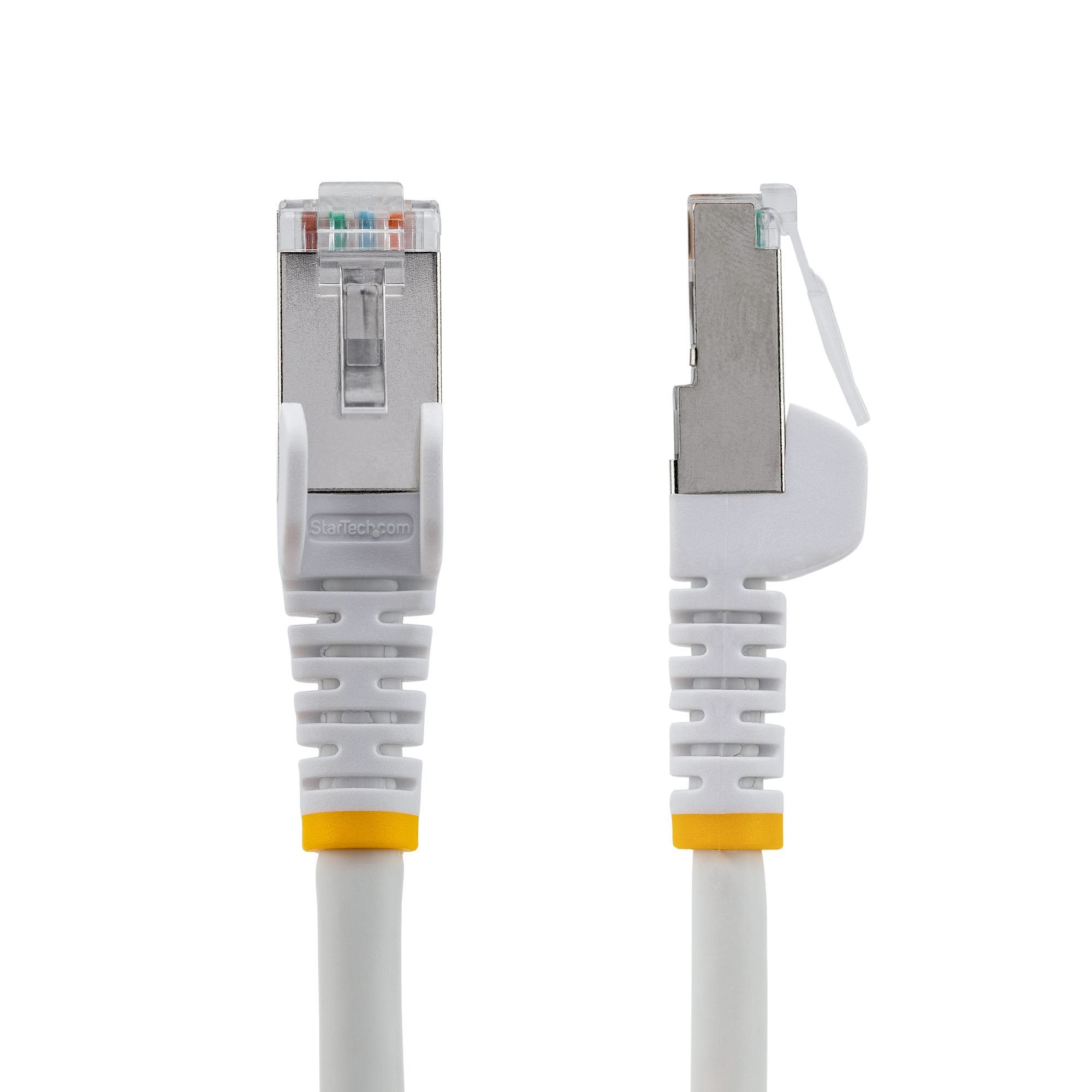 White CAT6a Ethernet Cable, Snagless RJ45, 10GbE, 100W PoE++, S/FTP, LSZH, 27AWG Pure Bare Copper Wire, 500MHz, Shielded Network Patch Cord w/Strain Reliefs, Fluke Tested/ETL Verified 