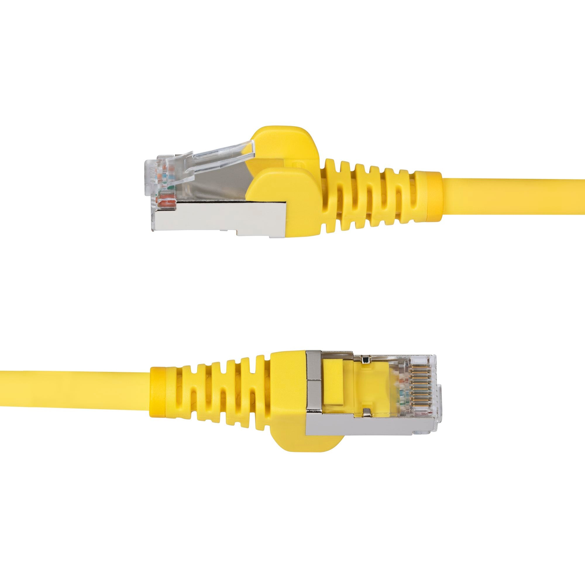 Yellow CAT6a Ethernet Cable, Snagless RJ45, 10GbE, 100W PoE++, S/FTP, LSZH, 27AWG Pure Bare Copper Wire, 500MHz, Shielded Network Patch Cord w/Strain Reliefs, Fluke Tested/ETL Verified 