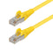 Yellow CAT6a Ethernet Cable, Snagless RJ45, 10GbE, 100W PoE++, S/FTP, LSZH, 27AWG Pure Bare Copper Wire, 500MHz, Shielded Network Patch Cord w/Strain Reliefs, Fluke Tested/ETL Verified