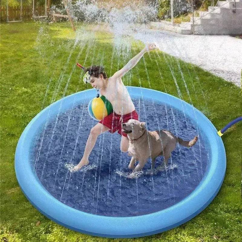 Non-Slip Splash Pad For Kids And Pet Dog Pool Summer Outdoor Water Toys Fun Backyard Fountain Play Mat 