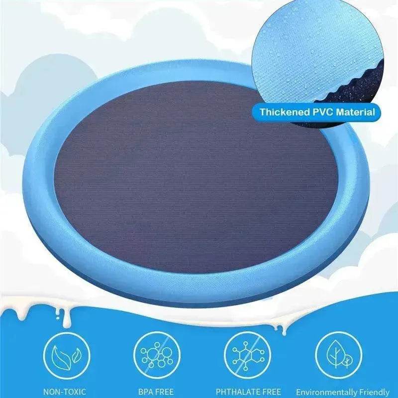 Non-Slip Splash Pad For Kids And Pet Dog Pool Summer Outdoor Water Toys Fun Backyard Fountain Play Mat 