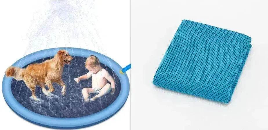 Non-Slip Splash Pad For Kids And Pet Dog Pool Summer Outdoor Water Toys Fun Backyard Fountain Play Mat 