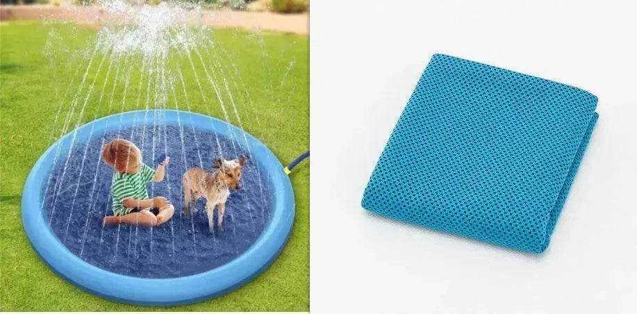 Non-Slip Splash Pad For Kids And Pet Dog Pool Summer Outdoor Water Toys Fun Backyard Fountain Play Mat 
