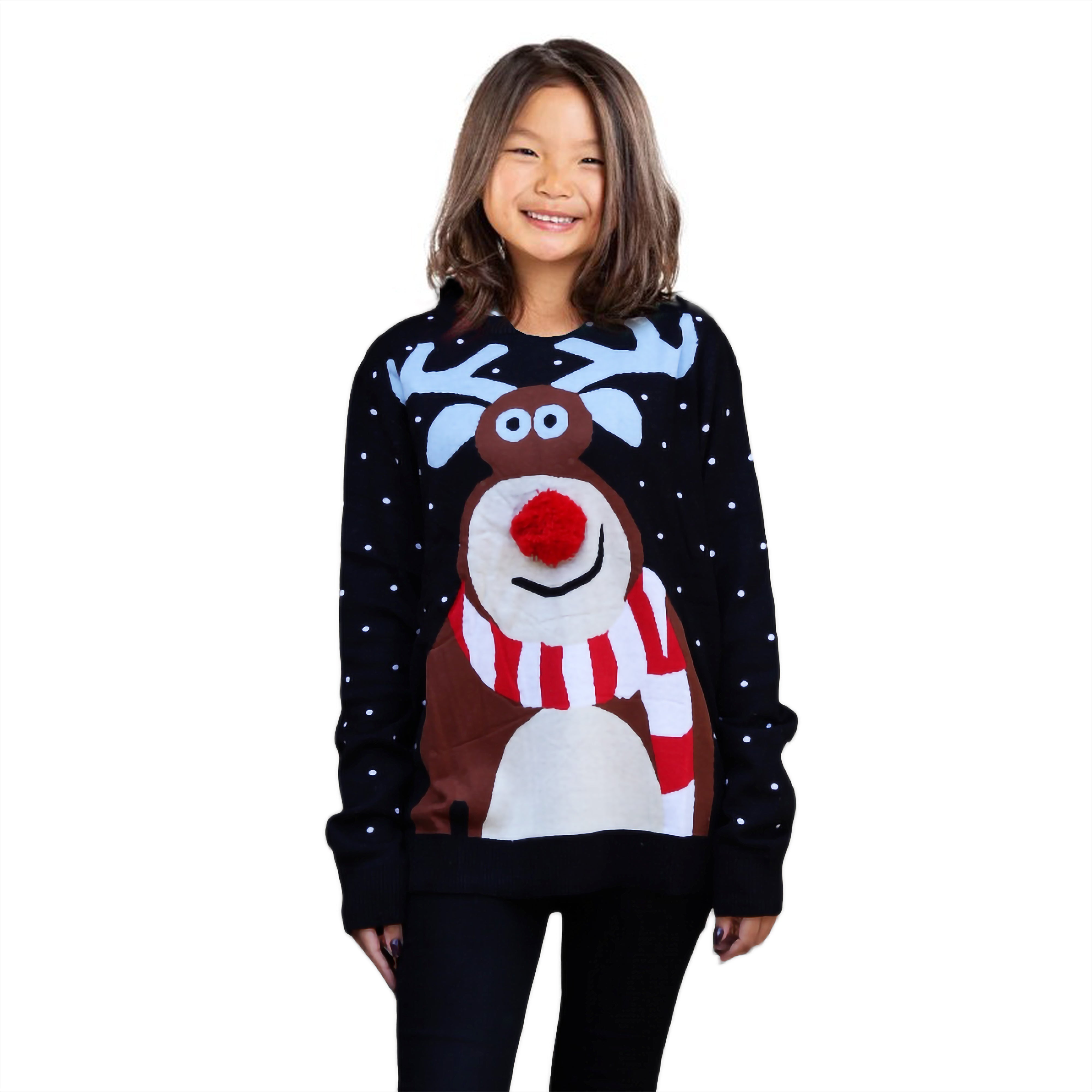 Girl Nosy Reinder Sweater 