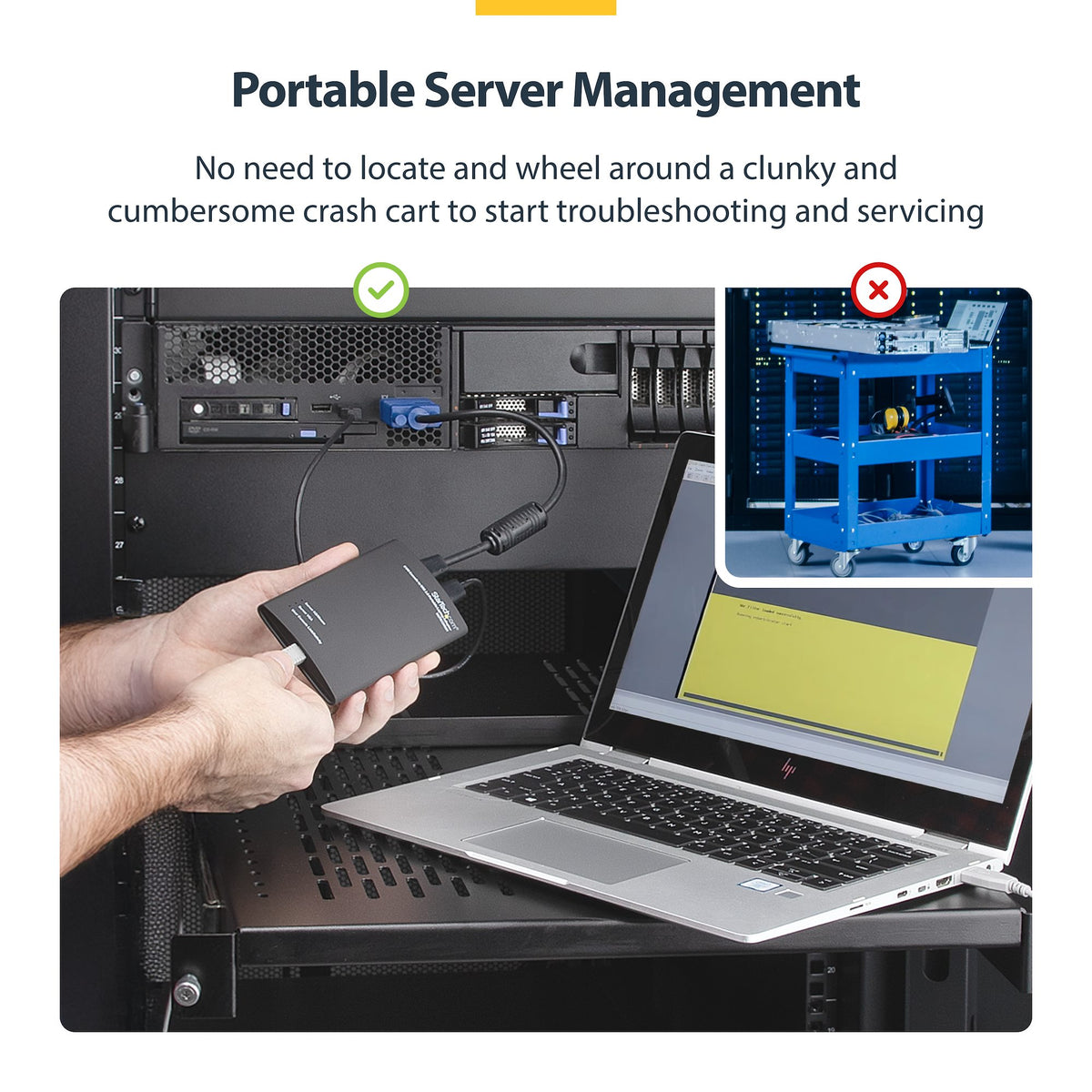 StarTech.com USB 2.0 Laptop Crash Cart Adapter, Portable VGA KVM Server Console for Servers, PCs, ATMs & Kiosks