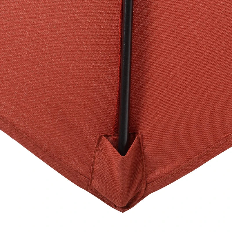 6.6FT Patio Umbrella, Outdoor Parasol with 6 Solid Ribs, Wine Red