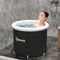 Outsunny Portable Cold Plunge Tub Ice Bath Therapy Tub with Thermo Lid for Athletes Recovery Muscle Relaxation Black