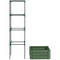Outsunny Sturdy Galvanized Planter Box with 4-Tier Trellis for Climbing Vines Outdoor Raised Garden Bed Green