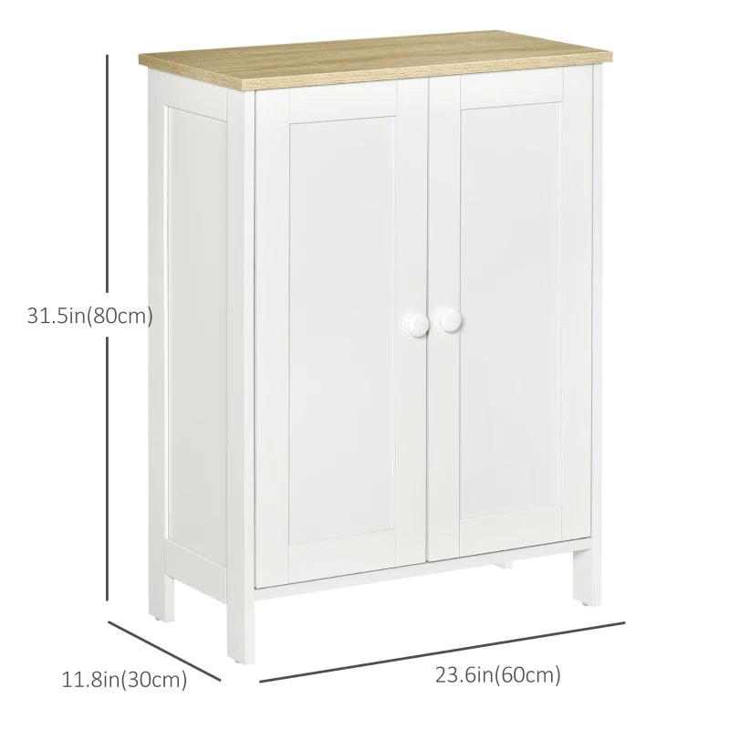 Storage Cabinet with Doors, Cupboard Organization with 2 Adjustable Shelves, Storage Solution for Living Room, Bathroom