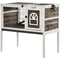 Rabbit Hutch Dual-Height Design Bunny House with Run Slide-Out Tray White and Coffee