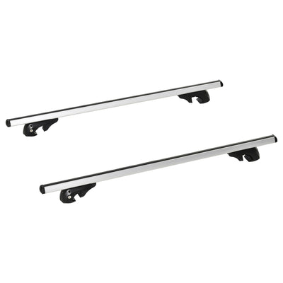 HOMCOM 2pc Roof Rack Car Roof Top Lockable Aluminum Cross Bars Adjustable Baggage Luggage Carrier, Silver (53") 