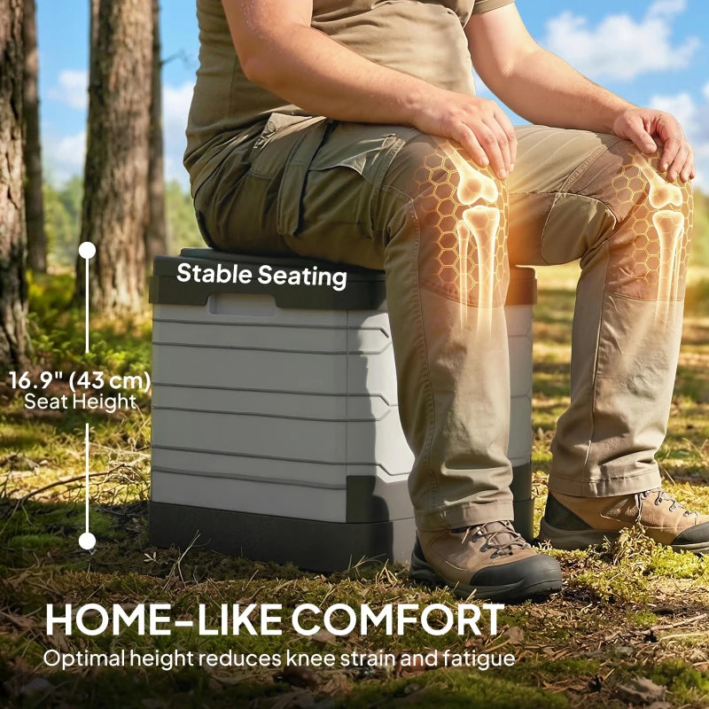 Portable Toilet for Adults Foldable Porta Potty 12 Coagulant Packets for Camping Travel RV Outdoor Use