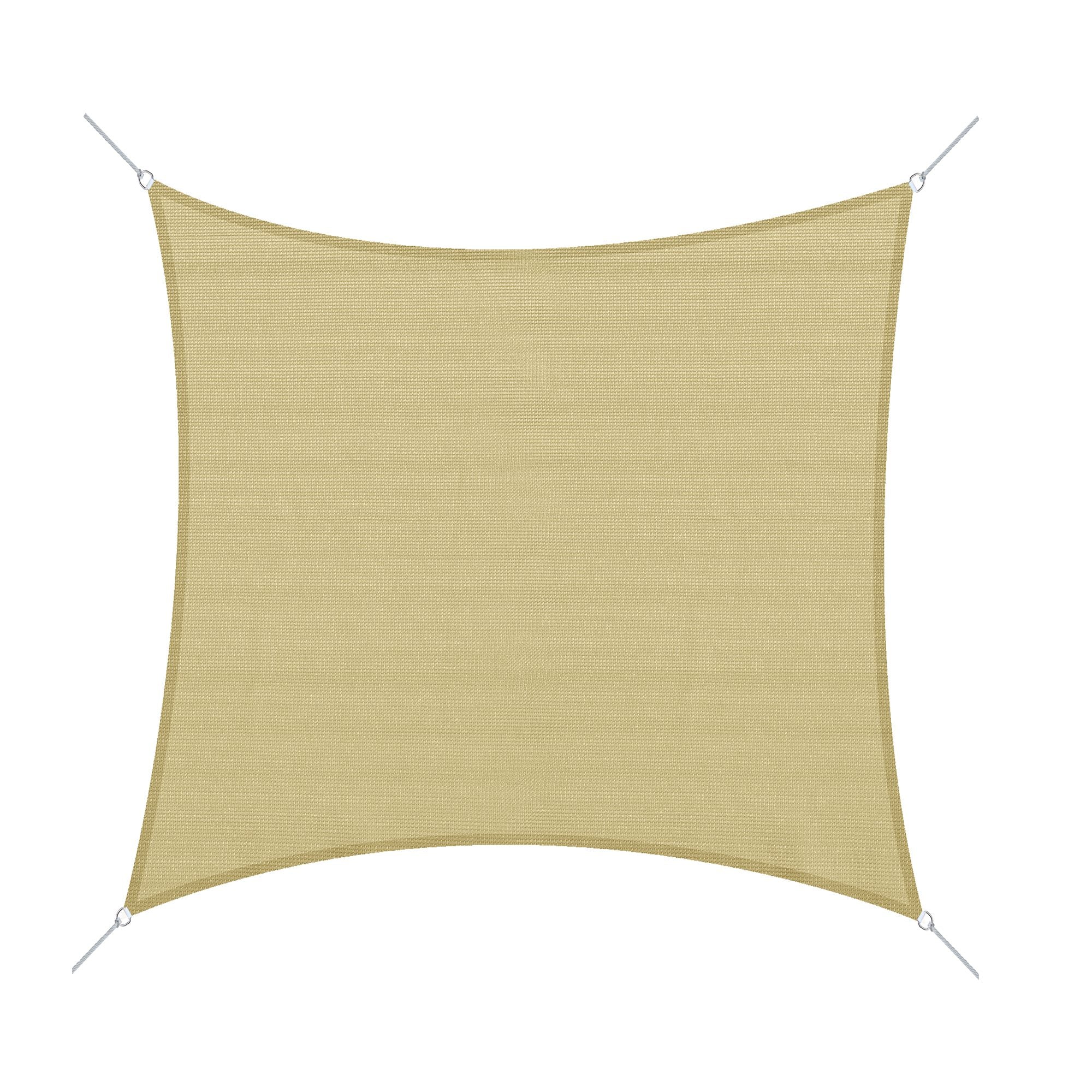 Outsunny 12' Square Sun Sail Shade Canopy: UV Protection Garden Patio Cover with Bag, Sand 