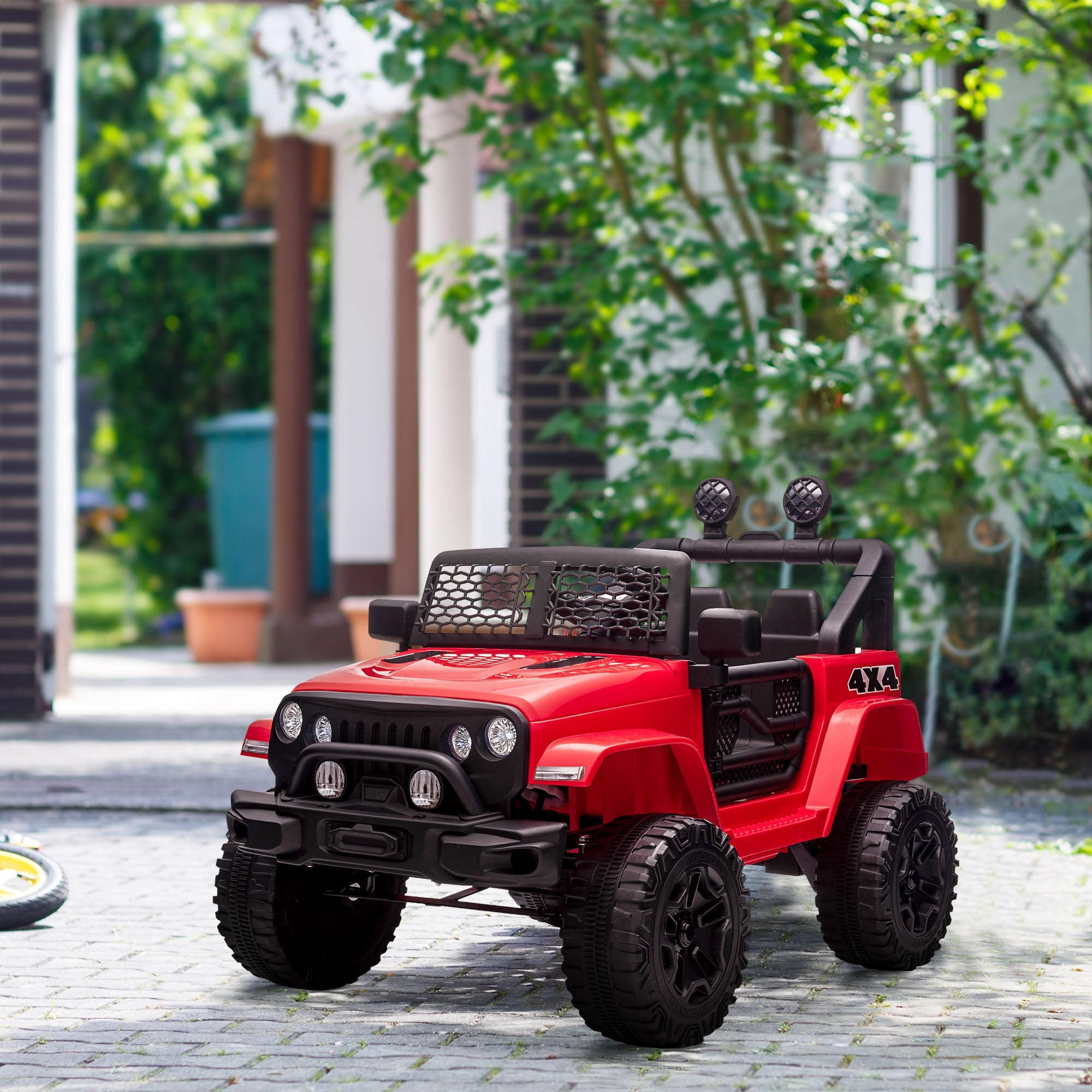 Aosom 12V Kids SUV Ride On Car, Off-Road Truck with Remote Control, Adjustable Speed, Red - Ultimate Adventure Toy 