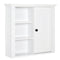 HOMCOM White Wall-Mounted Cabinet: 3-Shelf Bathroom Medicine Storage for Organized Laundry Rooms & Hallways